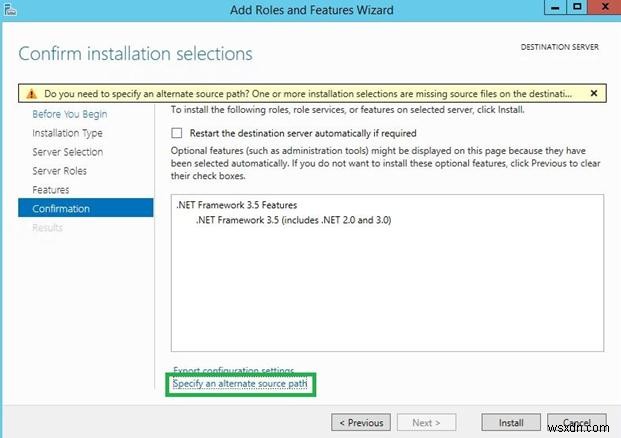 วิธีการติดตั้ง .NET Framework 3.5 บน Windows Server 2012 R2 