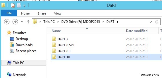 วิธีสร้างอิมเมจการกู้คืน DaRT 10 