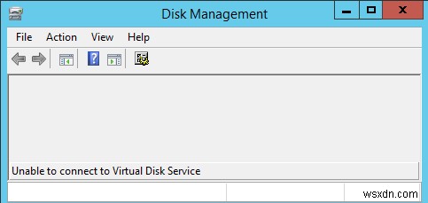 ไม่สามารถเริ่มหรือเชื่อมต่อกับ Virtual Disk Service ในการจัดการดิสก์ 