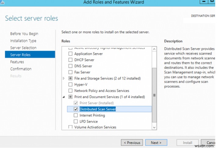 การกำหนดค่าเซิร์ฟเวอร์สแกนแบบกระจายบน Windows Server 2012 R2 