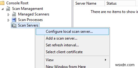 การกำหนดค่าเซิร์ฟเวอร์สแกนแบบกระจายบน Windows Server 2012 R2 