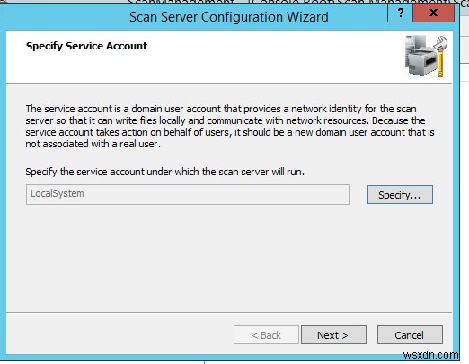 การกำหนดค่าเซิร์ฟเวอร์สแกนแบบกระจายบน Windows Server 2012 R2 