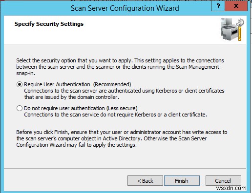 การกำหนดค่าเซิร์ฟเวอร์สแกนแบบกระจายบน Windows Server 2012 R2 