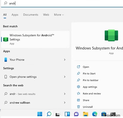 ระบบย่อย Windows สำหรับ Android:การเรียกใช้แอพ Android บน Windows 11 