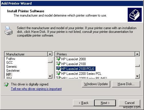 ไม่สามารถเชื่อมต่อเครื่องพิมพ์ที่ใช้ร่วมกันของ Windows 10 กับ Windows XP 