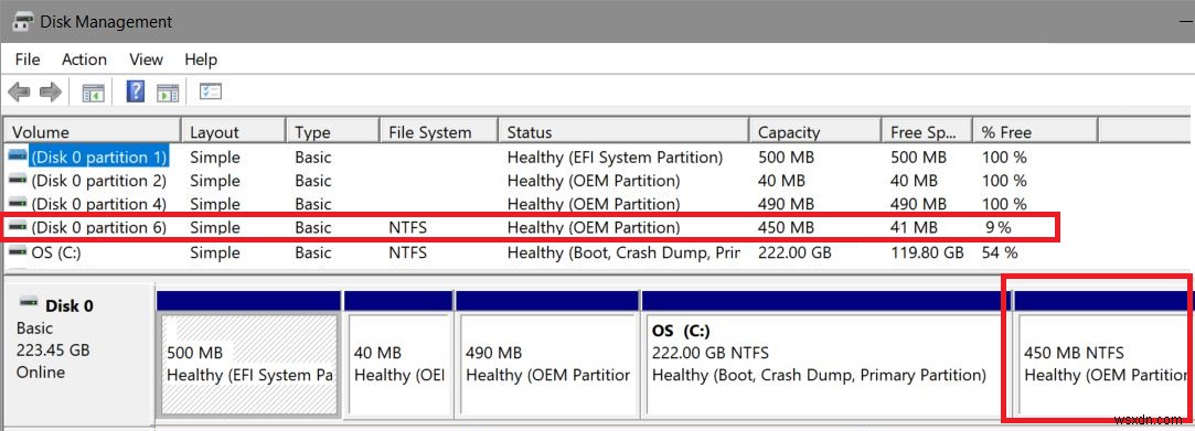 การอัปเดต Windows 10 1803 สร้างพาร์ติชัน OEM เพิ่มเติม 