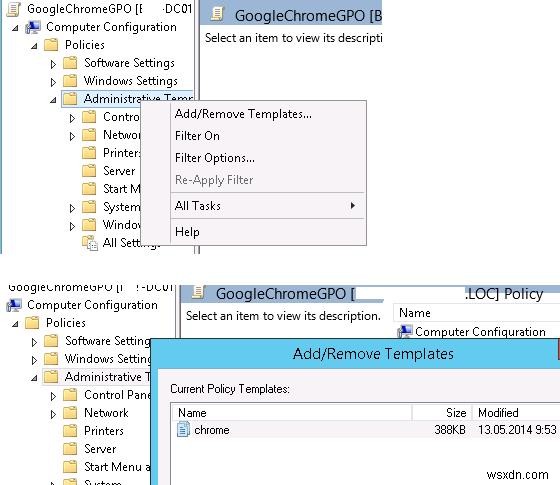 วิธีกำหนดค่า Google Chrome โดยใช้เทมเพลต ADMX ของนโยบายกลุ่ม 