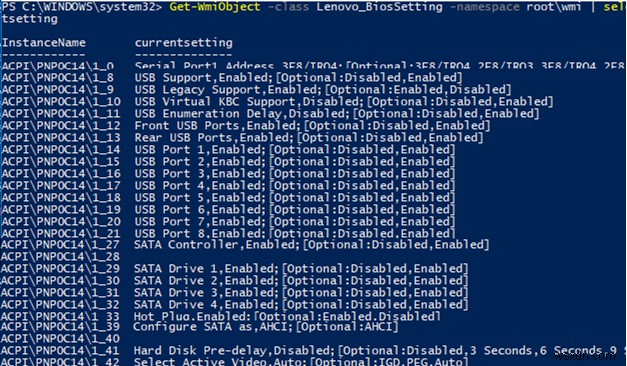 การใช้ PowerShell เพื่อดูและเปลี่ยนการตั้งค่า BIOS 