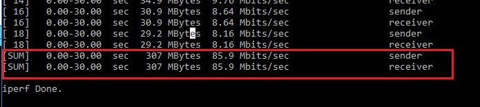 การใช้ iPerf เพื่อทดสอบความเร็วเครือข่ายและแบนด์วิดท์ (ทรูพุต) 