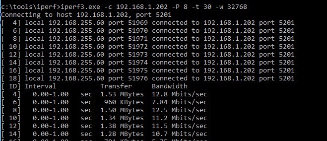 การใช้ iPerf เพื่อทดสอบความเร็วเครือข่ายและแบนด์วิดท์ (ทรูพุต) 