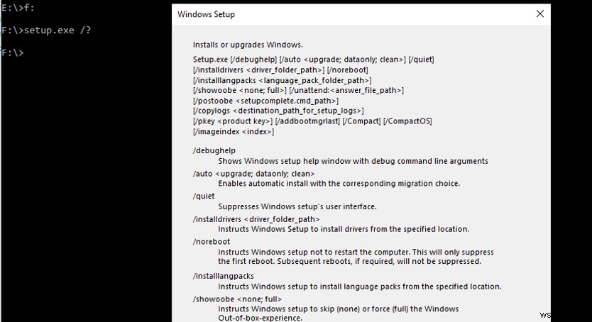 การอัพเกรด Windows 10 Build ด้วย Setup.exe Command-Line Switches 