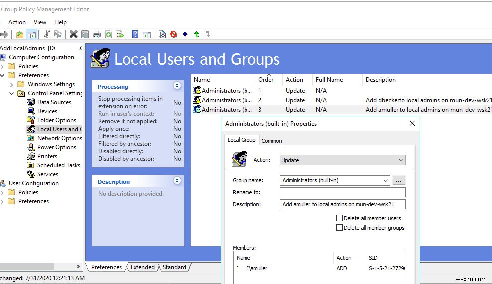 การเพิ่มผู้ใช้ในกลุ่ม Local Admin ผ่าน Group Policy 