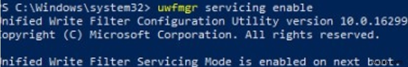 การใช้ Unified Write Filter (UWF) บน Windows 10 
