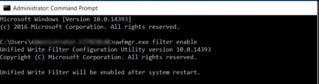 การใช้ Unified Write Filter (UWF) บน Windows 10 