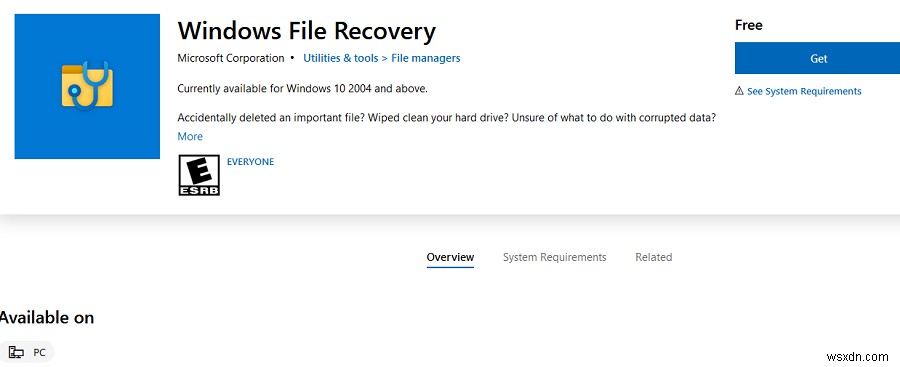 การใช้ Windows File Recovery Tool (WINFR) บน Windows 10 