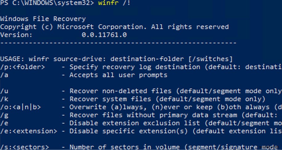 การใช้ Windows File Recovery Tool (WINFR) บน Windows 10 