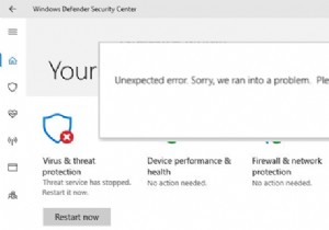 บริการภัยคุกคามของ Windows Defender หยุดทำงาน เริ่มต้นใหม่ทันที 