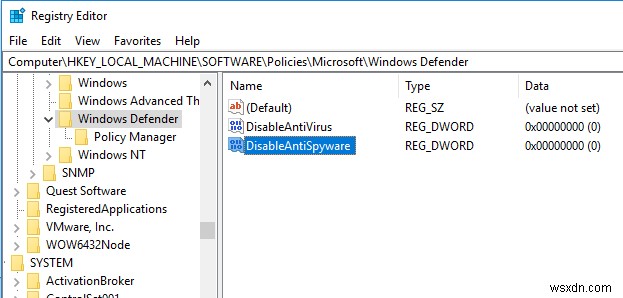 บริการภัยคุกคามของ Windows Defender หยุดทำงาน เริ่มต้นใหม่ทันที 