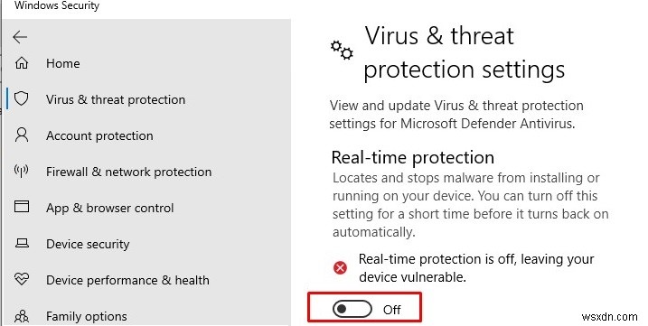 บริการภัยคุกคามของ Windows Defender หยุดทำงาน เริ่มต้นใหม่ทันที 