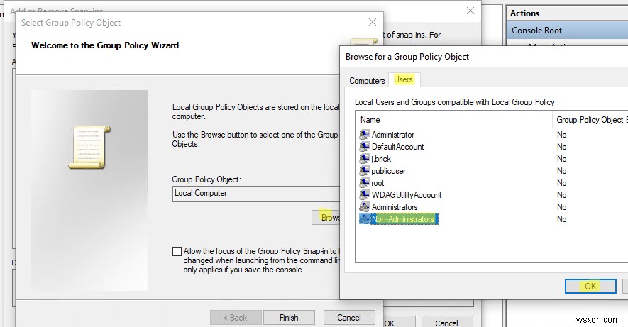 ใช้ Local Group Policy กับผู้ที่ไม่ใช่ผู้ดูแลระบบหรือผู้ใช้รายเดียวที่มี MLGPO 