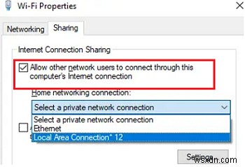 Internet Connection Sharing (ICS) หยุดทำงานหลังจากรีบูตใน Windows 10 