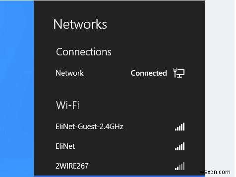 การกรองเครือข่าย WiFi ที่พร้อมใช้งานใน Windows 8 