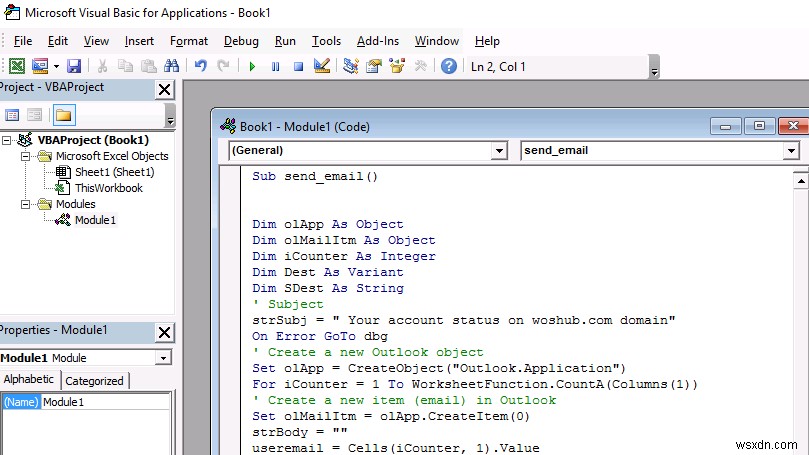 การส่งอีเมลจาก Excel โดยใช้ VBA Macro และ Outlook 