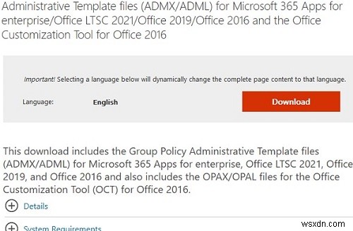 การติดตั้งเทมเพลตการดูแลนโยบายกลุ่มของ MS Office (ADMX) 