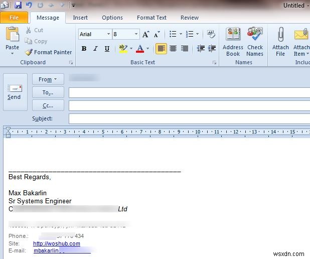 การสร้างลายเซ็น Outlook 2010/2013 โดยใช้ AD Information 