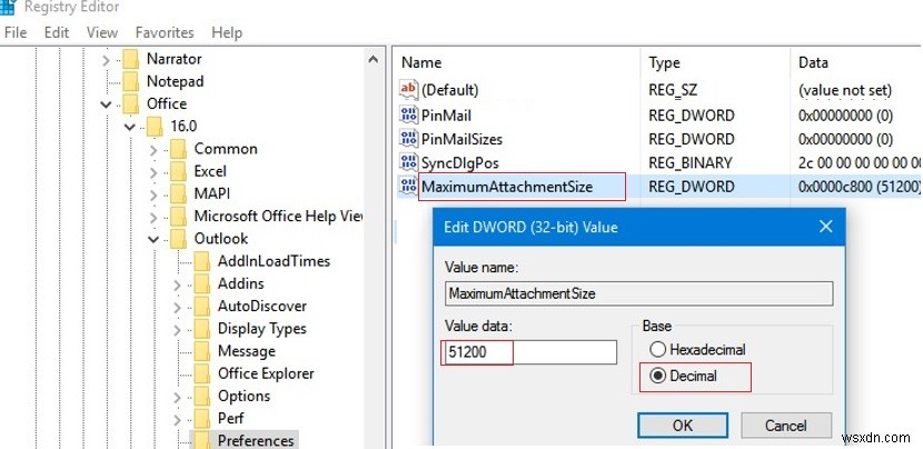 วิธีเพิ่มขีด จำกัด ขนาดไฟล์แนบใน Outlook? 