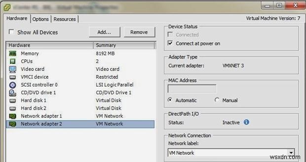 วิธีเพิ่ม NIC ตัวที่สองไปยัง vCenter Server Appliance (VCSA) 