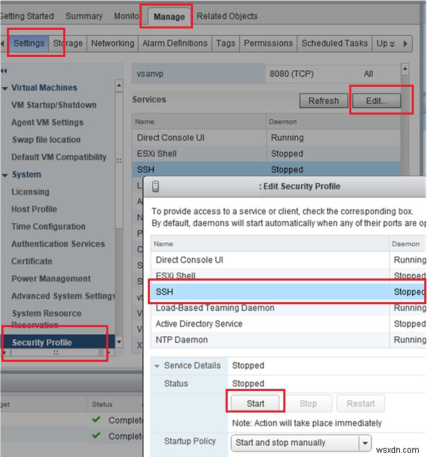 สถานะเครื่องเสมือนบน VMWare ESXi . ไม่ถูกต้อง 