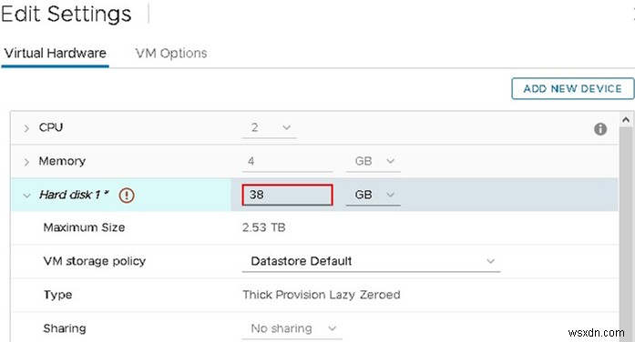 ลดขนาดดิสก์เสมือน VMDK บน VMWare ESXi 