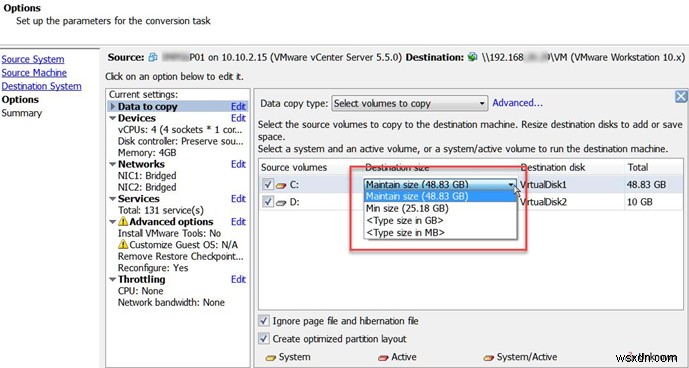 ลดขนาดดิสก์เสมือน VMDK บน VMWare ESXi 