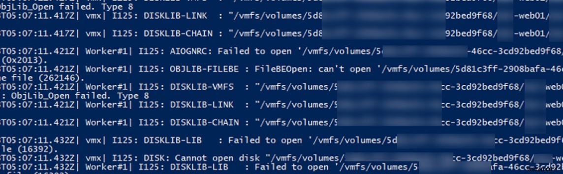 ข้อผิดพลาด VMWare:ไม่สามารถเข้าถึงไฟล์ได้เนื่องจากถูกล็อค 