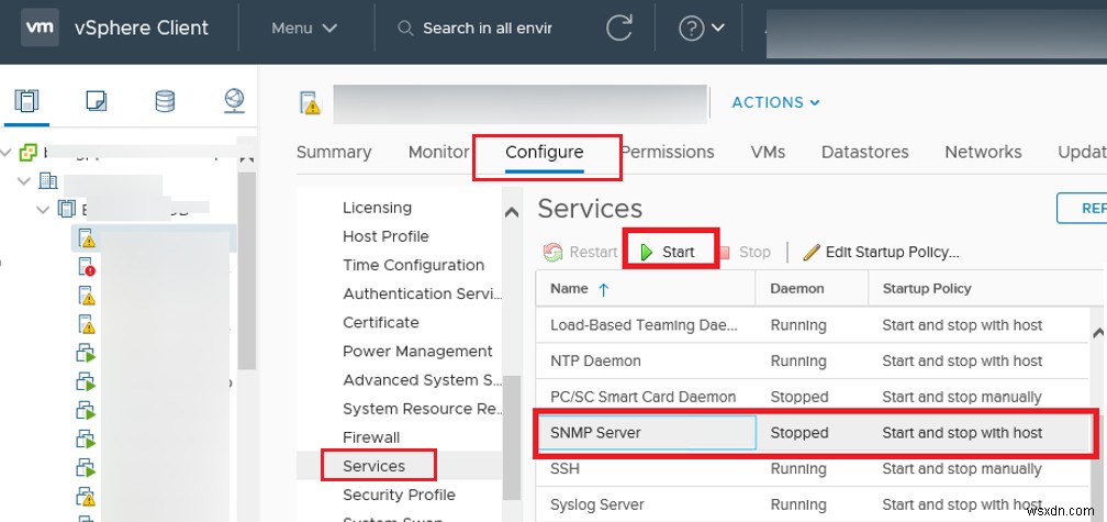 วิธีเปิดใช้งานและกำหนดค่า SNMP บนโฮสต์ VMWare ESXi 