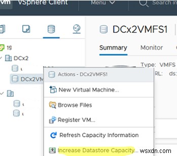 การเพิ่มความจุ VMFS Datastore บน VMware ESXi (vSphere) 