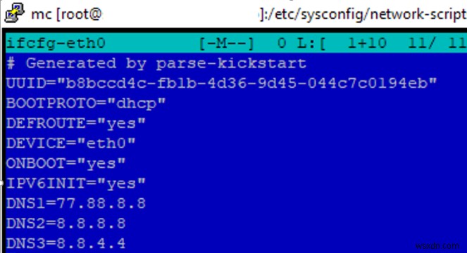 การกำหนดการตั้งค่าเครือข่ายบน RHEL/CentOS 