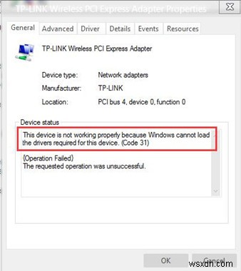 แก้ไขข้อผิดพลาดรหัส 31 สำหรับอะแดปเตอร์เครือข่ายใน Windows 10 