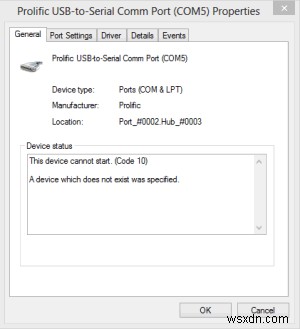 แก้ไขข้อผิดพลาด Prolific USB to Serial Comm Port Driver บน Windows 10/11 