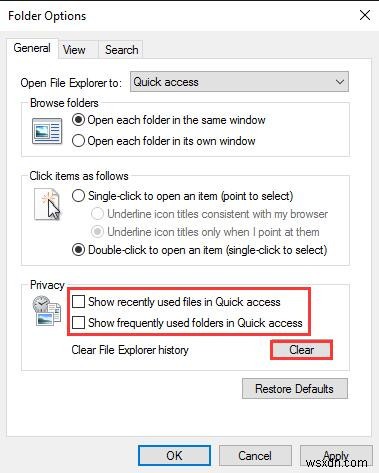 วิธีแก้ไข Quick Access ไม่ทำงานใน Windows 10 