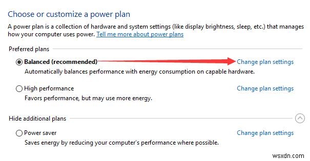 วิธีเปลี่ยนแผนการใช้พลังงานขั้นสูงสำหรับ Windows 10 
