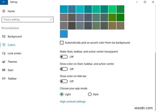 วิธีปรับแต่ง Windows 10 Color 