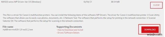 ดาวน์โหลดไดรเวอร์ Canon MX922 บน Windows 11, 10, 8, 7 และ Mac 