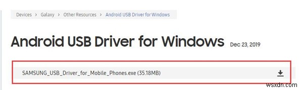ดาวน์โหลด Samsung USB Drivers สำหรับ Windows 10, 8, 7 