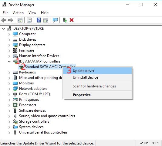ดาวน์โหลด Standard SATA AHCI Controller Drivers Windows 10 