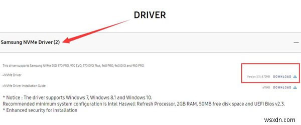 ดาวน์โหลดและอัปเดตไดรเวอร์ Samsung NVMe บน Windows 11, 10, 8 และ 7 