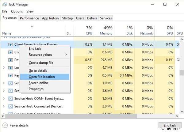 แก้ไขแล้ว:การใช้งาน CPU สูง Csrss.exe บน Windows 10, 8, 7 