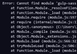 วิธีแก้ไขข้อผิดพลาด  ไม่พบโมดูล gulp-sass  ใน Gulp 