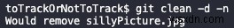 การลบไฟล์ที่ไม่ได้ติดตามด้วย Git 